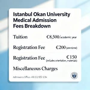 Istanbul Okan University medical faculty admission fees breakdown