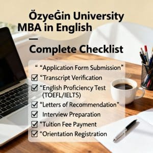 Özyeğin University MBA in English complete checklist