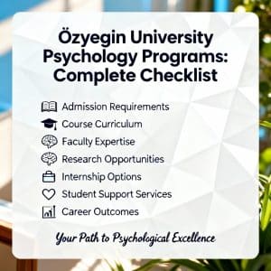 Özyeğin University psychology programs complete checklist