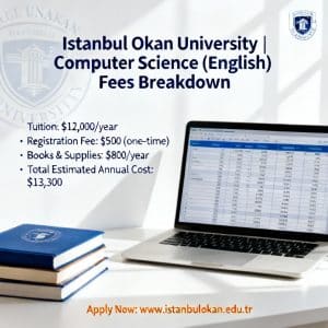 Istanbul Okan University computer science in English fees breakdown