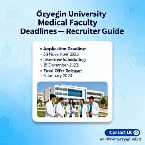 Özyeğin University medical faculty admission updated deadlines