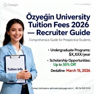Özyeğin University tuition fees 2026 fees breakdown