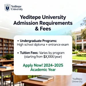 Yeditepe University admission requirements fees breakdown