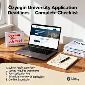 Özyeğin University application deadlines complete checklist