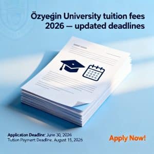 Özyeğin University tuition fees 2026 updated deadlines