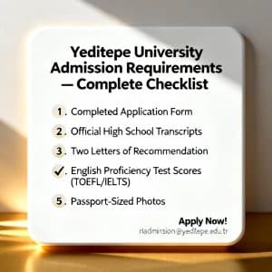 Yeditepe University admission requirements complete checklist