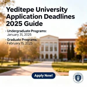Yeditepe University application deadlines in English