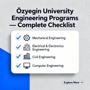 Özyeğin University engineering programs complete checklist