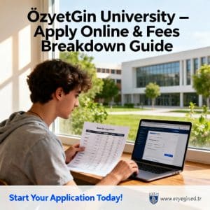 Özyeğin University how to apply online fees breakdown